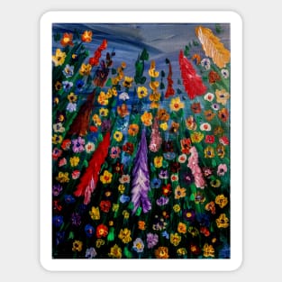 Wild flowers at night Sticker